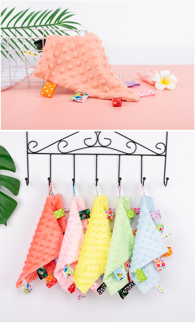 Children Unisex Gender Children Unisex Solid Color Flannel Handkerchief Toy