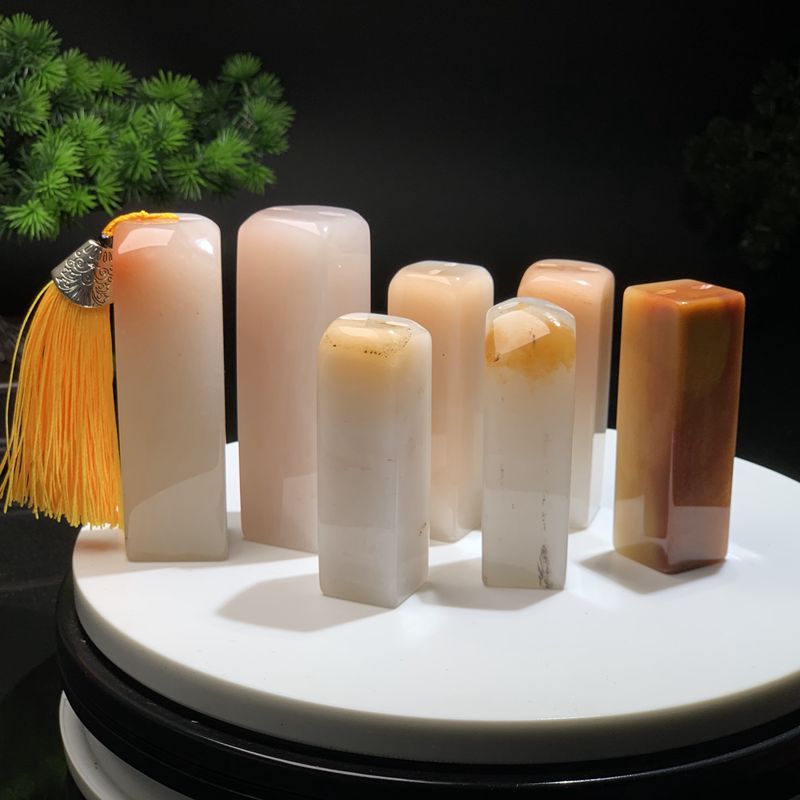 和田玉印章金丝玉印章鸡血玉印章三彩玉印章玉石篆刻印章藏书印章