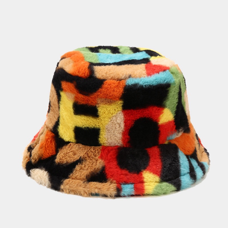 Frau Mode Farbblock Bucket Hat display picture 3