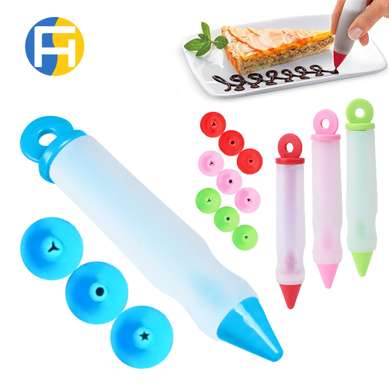 Silicone 4 -headed mouth decorative pen cream chocolate writing pen…