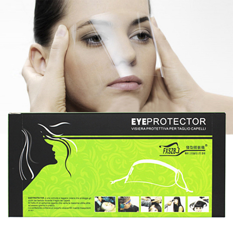 美發劉海貼壹次性透明面罩護眼罩美容擋面罩美發頭戴式護臉罩現貨