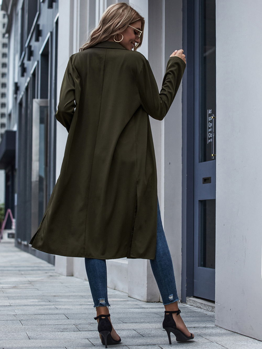 fall/winter casual single-breasted trench coat  NSDF14217