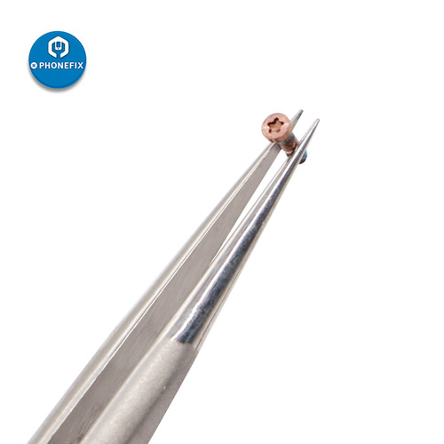High-precision stainless steel tweezers, elbow tip with heat dissipation hole, mobile phone repair tool, screw clamping tweezers