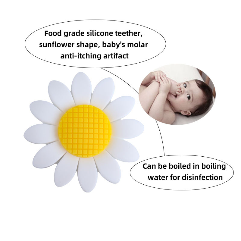 Suministros de bebé girasol silicona cuentas sueltas bebé molar pulsera chupete cadena anti-gota cadena DIY Accesorios