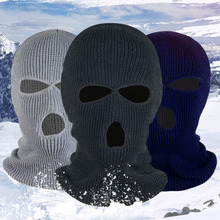 三孔双孔头套 冬季保暖巴拉克拉法帽 针织摩托车面罩骑行头罩