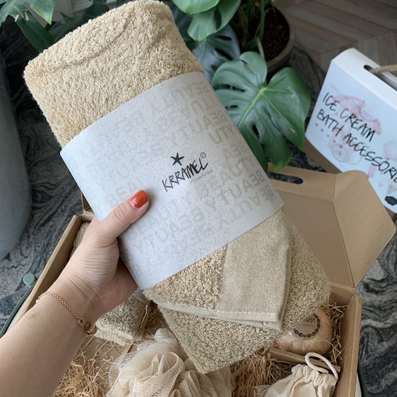 美国krr棵沐浴巾7件套冰淇淋礼盒装采用双层包装支持一件无痕代发|ms