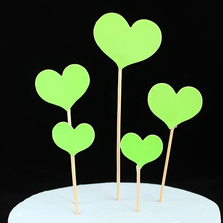 绿色爱心五只装不闪