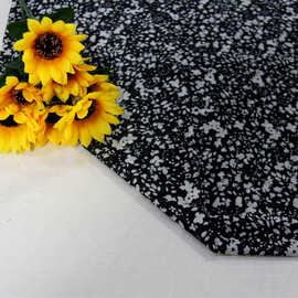 现货热销涤氨花朵数码印花黑白小花 图案设计印花面料