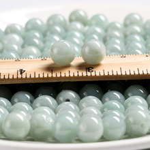 天然A货翡翠三彩色油青散珠 手链项链挂绳 玉珠半成品diy饰品