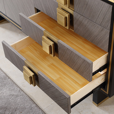 美式轻奢餐边柜现代简约卧室储物柜后现代客厅玄关柜小户型茶水柜