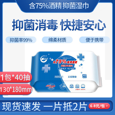 现货75%医用酒精湿巾 杀菌消毒湿巾一次性湿巾酒精湿巾医用湿巾|ru