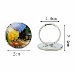 Van Gogh Oil Painting Art Jewelry&mdash;Time Gem Glass Silver Ring&mdash;Wish AliExpress Foreign Trade European and American Fashion