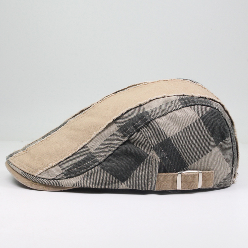 Herren-Mütze aus reiner Baumwolle, Schattierung, vielseitig, Sonnenschutz, Baskenmütze, lässiger Entenschnabelhut, Malerhut, Vorwärtshut_voghion.com