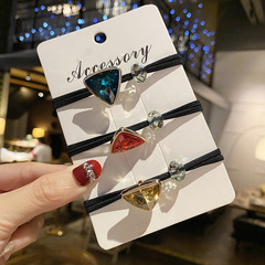 Korean celebrity-style water diamond hair accessories, hair ties, rubber bands, hair rings, triangular diamond hair ties for women, factory wholesale