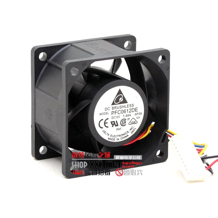 台达DELTA PFC0612DE 12V 1.68A 6038 6CM 高转速散热服务器风扇