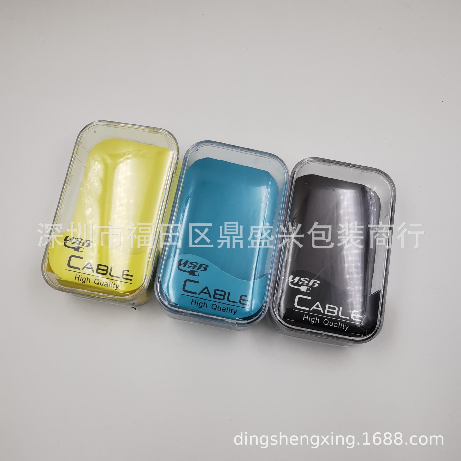 新款数据线高档水晶盒包装 适用鞋带 充电线水晶盒 中性万能包装