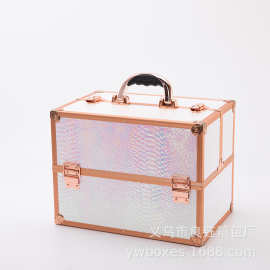 厂家直销化妆箱多功能便携手提直角双开化妆箱女士