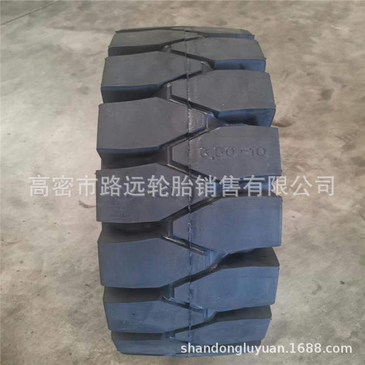 叉车实心轮胎650-10工业平板车轮胎6.50-10