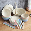 Set, chopsticks, round cute duvet, tableware, 3 piece set