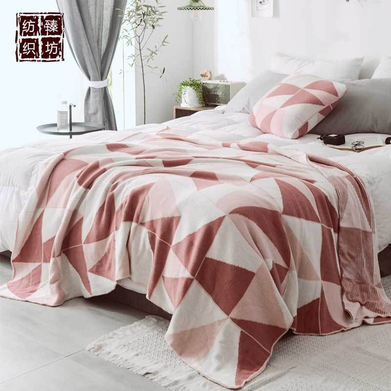 全棉几何针织毛线毯 办公午休休闲毯 沙发盖毯 家居软装厂家直销