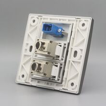 深灰色86型超6类电脑光纤插座CAT6A千兆网线宽带SC法兰盘光纤面板