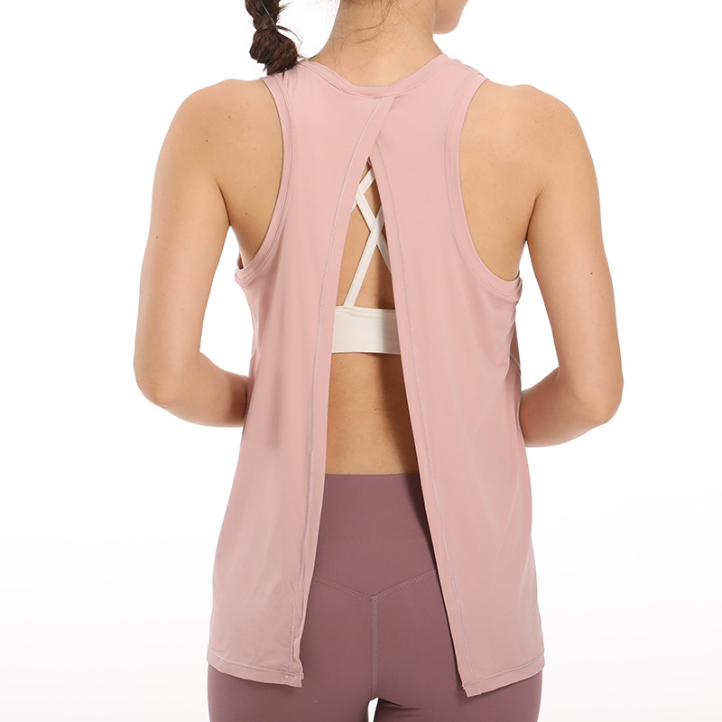 2021一件代发春夏新款时尚瑜伽服罩衫上衣运动无袖时尚健身服女