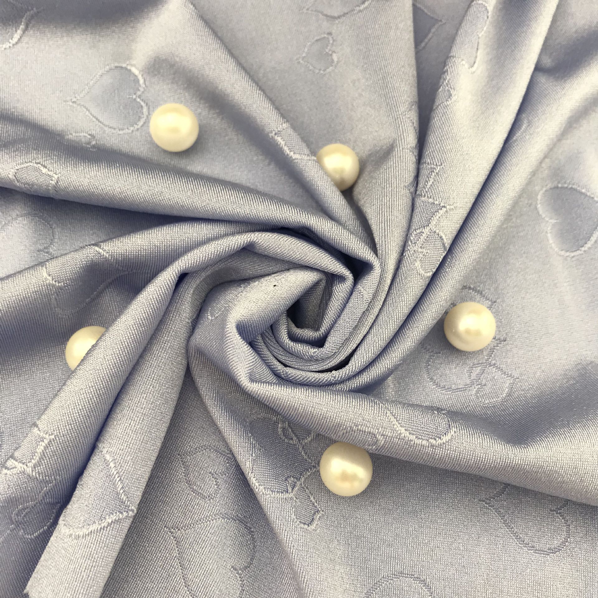 亲肤柔软面料 经编40D有光心形提花面料160克 女士内裤面料