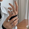 Tide, set, adjustable fashionable universal ring, 3 piece set, simple and elegant design, on index finger