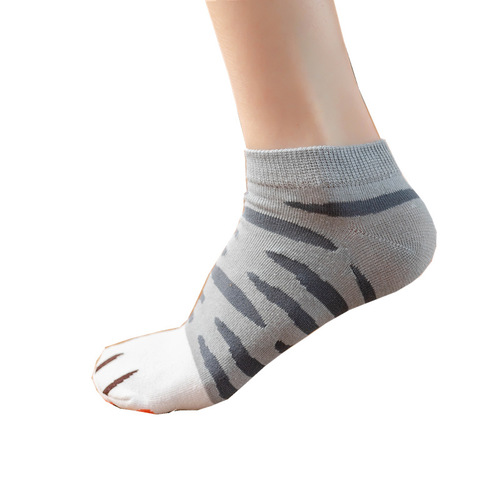 Spring and Autumn Socks Women's Boat Socks Cartoon Cat Claw Straight Cotton Socks Japanese Ladies Short Socks Shallow Mouth Student Socks Wholesale