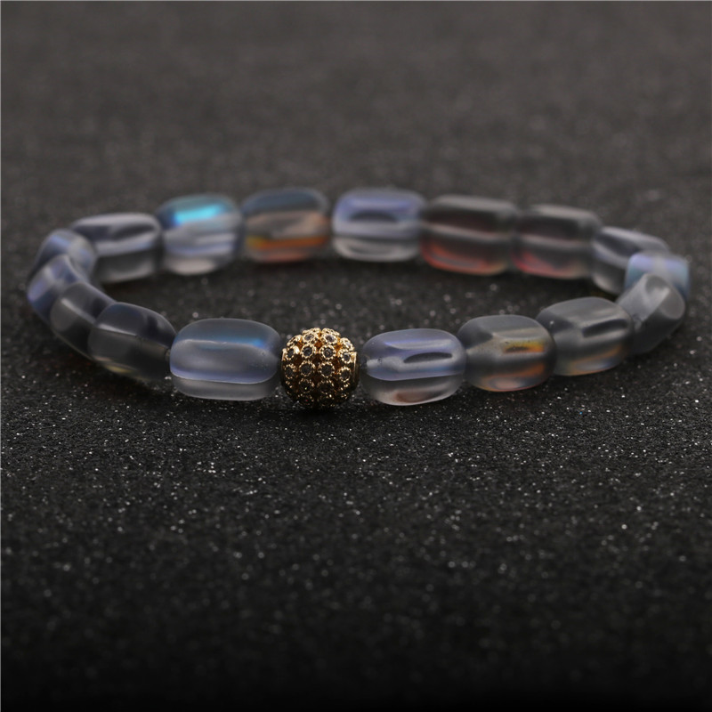 moonstone micro-inlaid zircon diamond bracelet