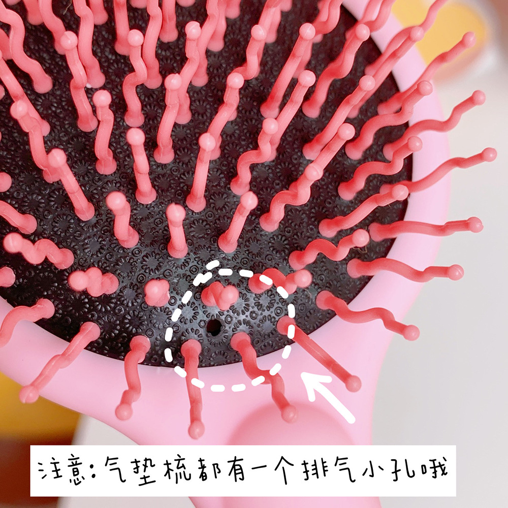 ins cute cartoon soft and adorable mirror integrated mini portable comb airbag air cushion massage comb undefined