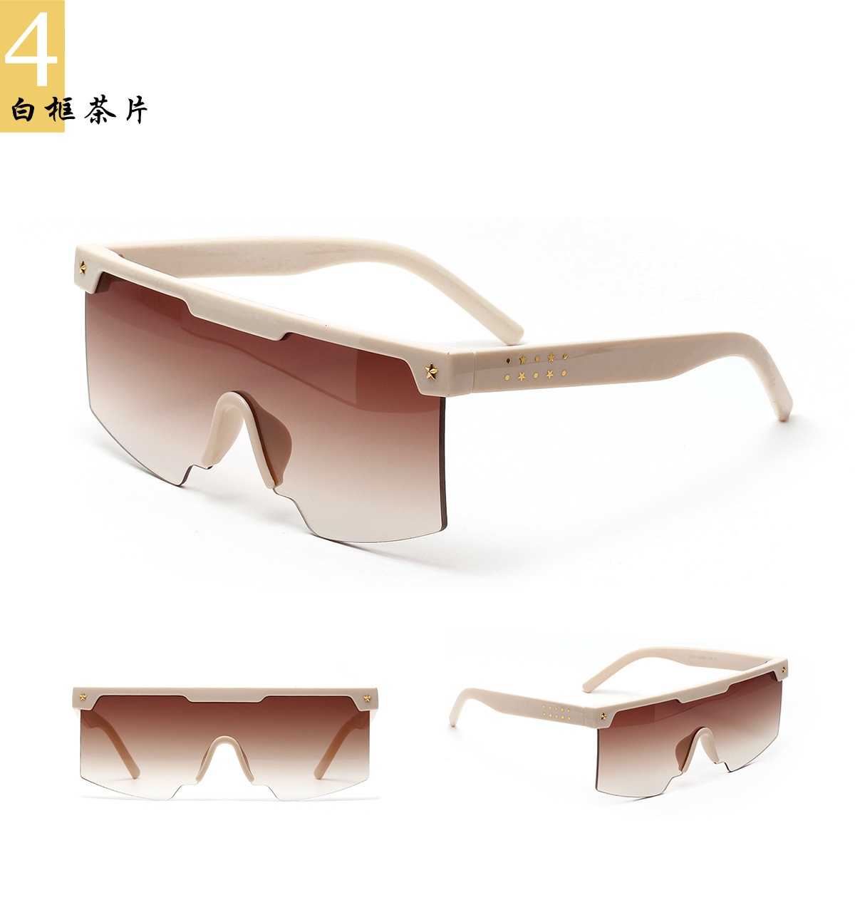 Sports One Piece Frameless Sunglasses Male Oversized Frame Sunglasses Fashion Trend Glasses Wholesale Nihaojewelry display picture 8