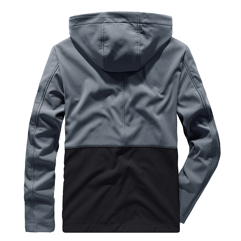 Chaqueta a juego de color casual para hombres de terciopelo Delgado transfronterizo primavera y otoño chaqueta con capucha de viaje al aire libre carga soft shell top