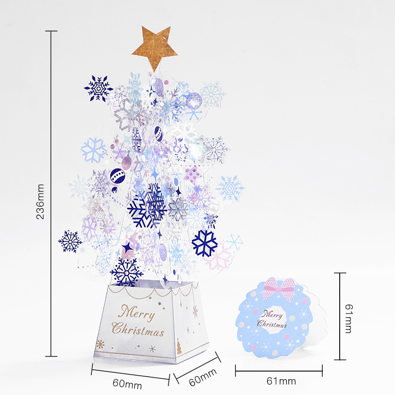 Christmas Greeting Cards, Crystal Christmas Ornaments,3 D Creative Gifts, Blessing Messages, Foreign Trade Thanksgiving Cards