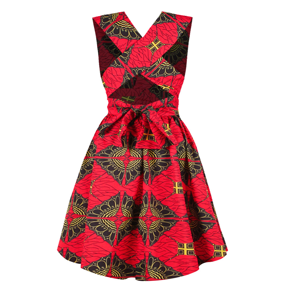 women s digital printing African style high waist dress nihaostyles clothing wholesale NSMDF71156