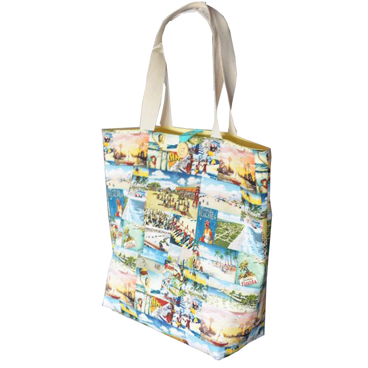 数码印刷全涤帆布袋可印logo工厂批发生产外贸棉布袋沙滩包沙滩袋