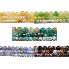 Ice Flower Fire Agate Beads, Fire Agate Round Beads, Bracelet, Bracelet, Buddhist Beads, Matching Beads, Semi-Finished Decorative Accessories, Bead Wholesaling