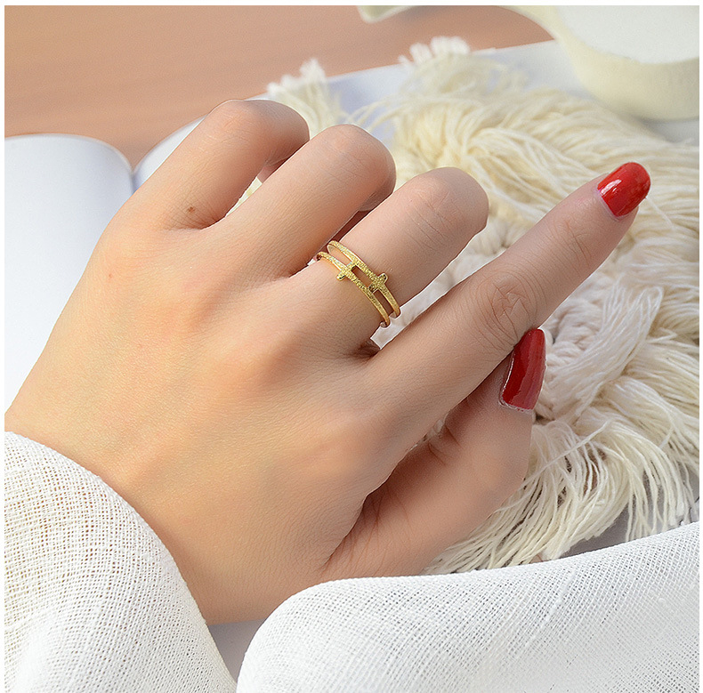 Fashion High-level Simple Frosted Titanium Steel Rings display picture 1