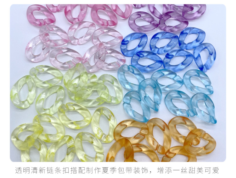 diy simple and versatile accessories: Bag strap decoration, popular hairpin accessories, transparent color-plated chain buckle detail image 8