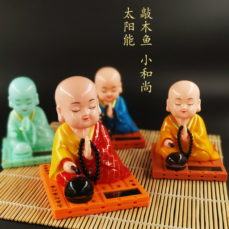 solar energy Monk Shaking head automobile Decoration Novices Trill originality Decoration Doll Decoration Maitreya Buddha