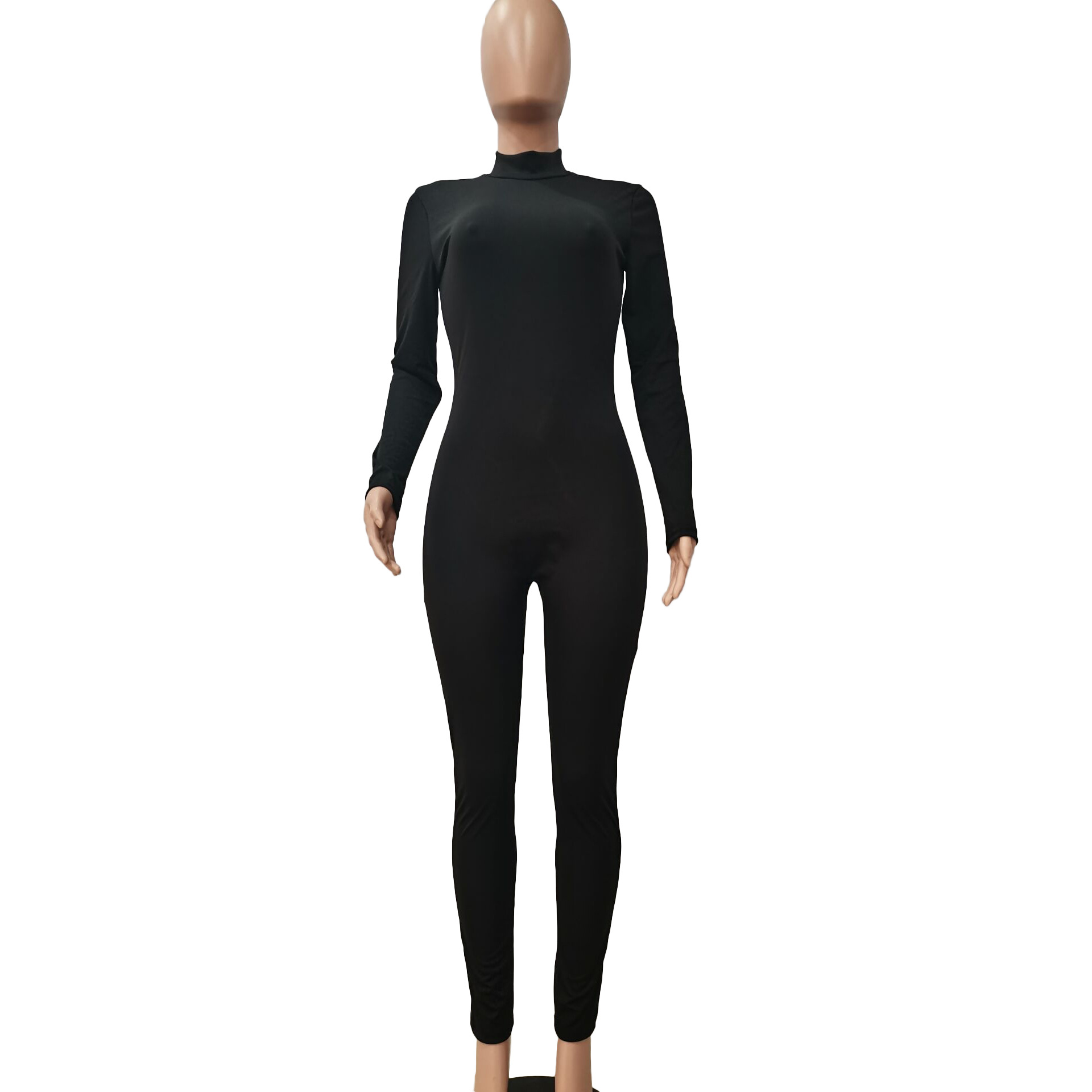 Women Autumn Winter Casual Sexy Solid Color Jumpsuit