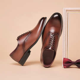 跨境大码新款四季商务皮鞋男士正装单鞋绅士办公婚礼男鞋一件代发