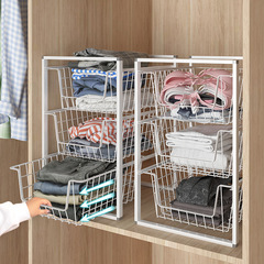 Bedroom wardrobe storage layered partition cabinet drawer wardrobe storage pull-out internal clothing storage rack