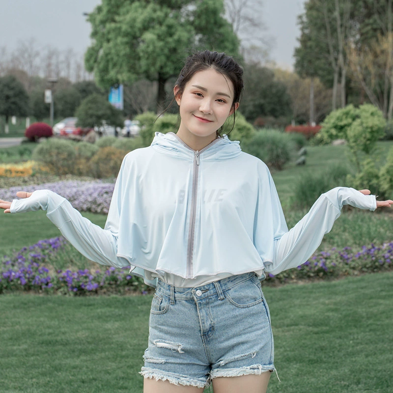 Summer solid light and thin silk sun protection clothing