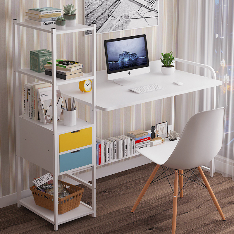 Yida computer desktop table home student desk bookshelf combination small apartment simple bedroom office writing table