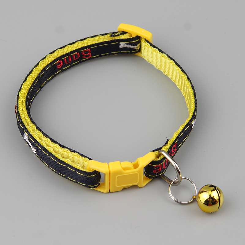 Pet Cat Collar 1.0 pegado vaquero hueso campana perro gato collar suministros gatos campana spot