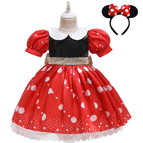 2024 Mickey Princess Summer Short-Sleeve Children's Dress Wholesale Children's Clothing Girls' Formal Dress Girl Dress Dress