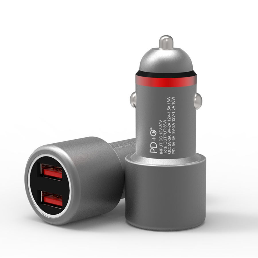 QC 3.Q PD车载充电器 手机快充通用充电器汽车用品批发手机充电头