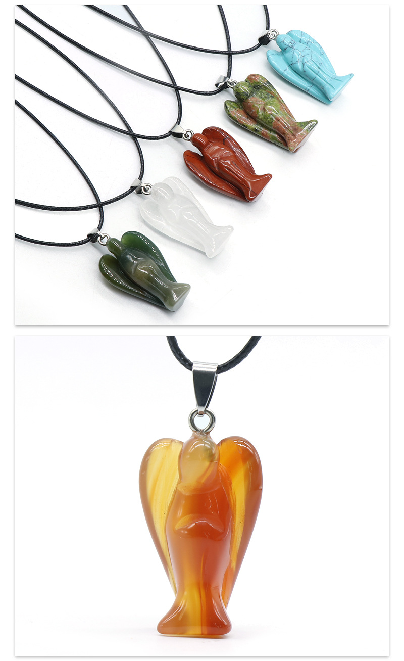 Fashion Angel Crystal Agate Carving 1 Piece