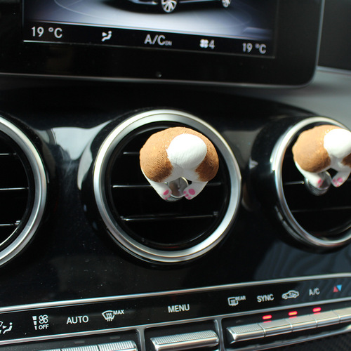 Car air outlet clip aromatherapy Shar-Pei dog head cute cartoon ins wind car interior supplies decoration collection ornaments